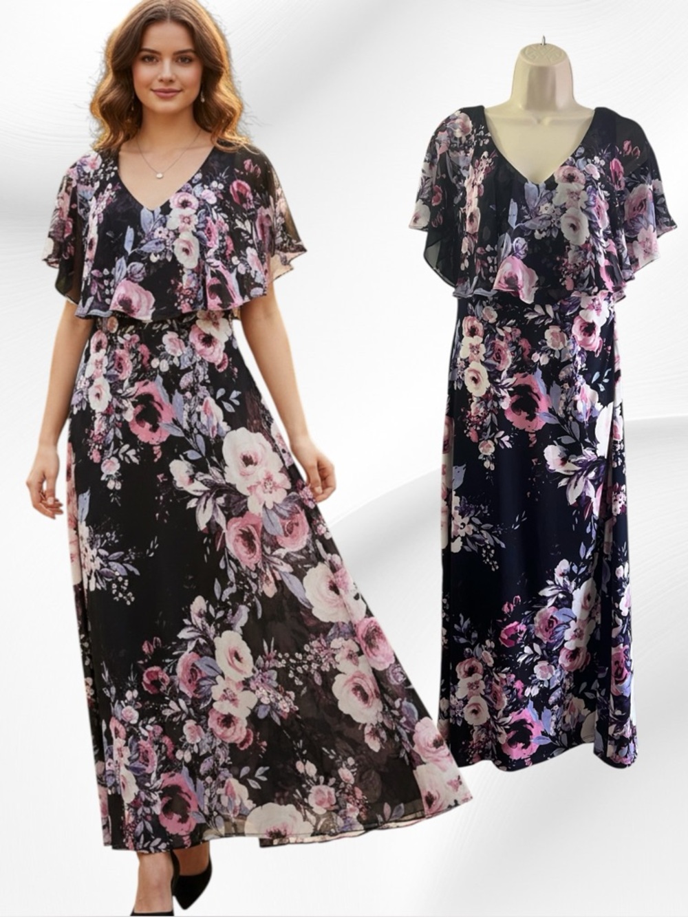 Connected Apparel Floral Maxi Dress Size 10